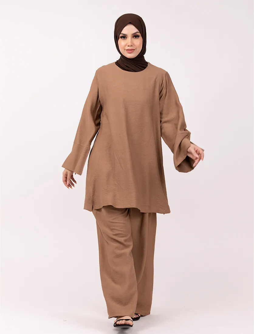 Rust Matte Weave Co Ord Set